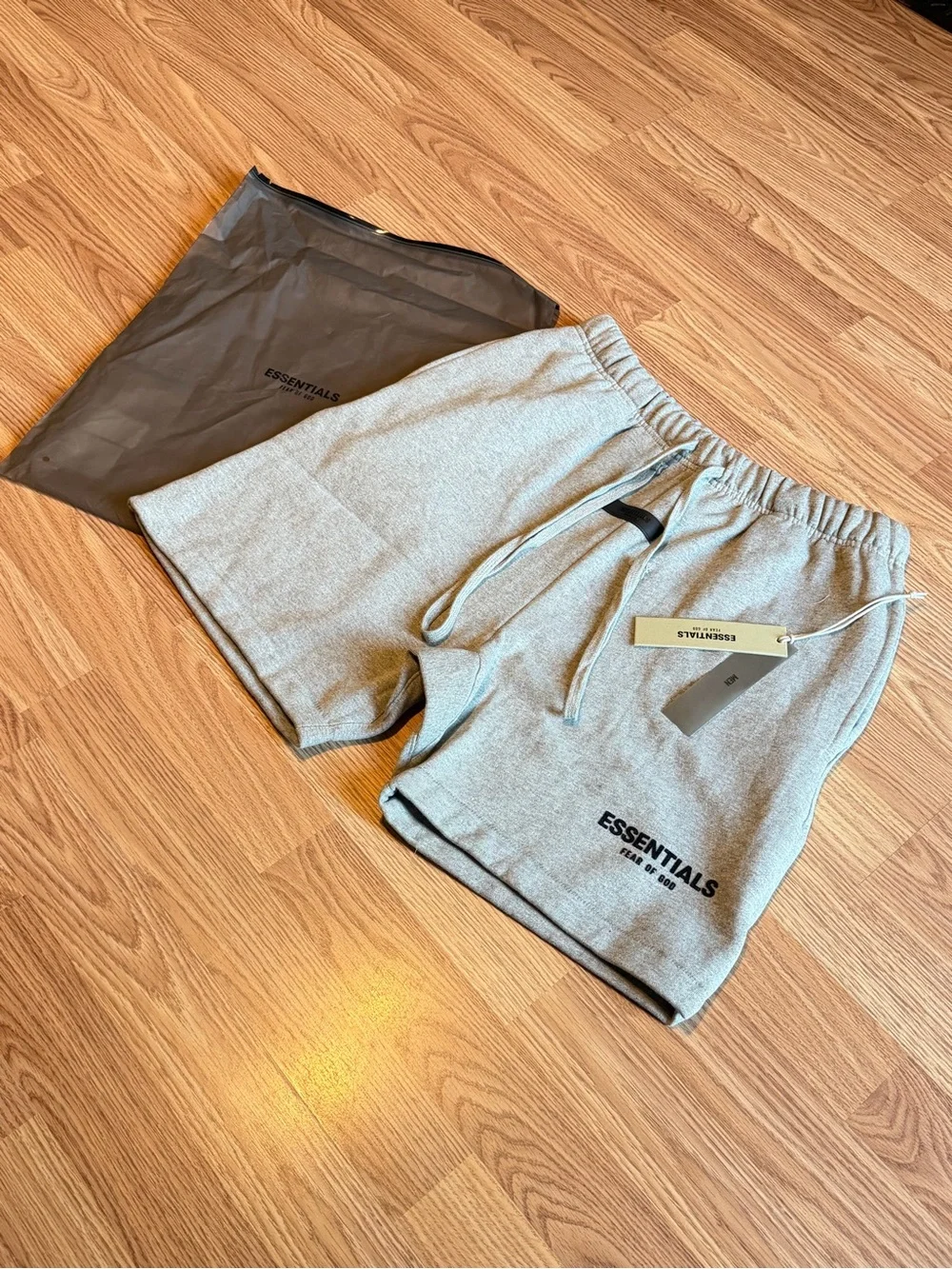ESSENTIALS Men's Light Gray Athletic Sweat Shorts